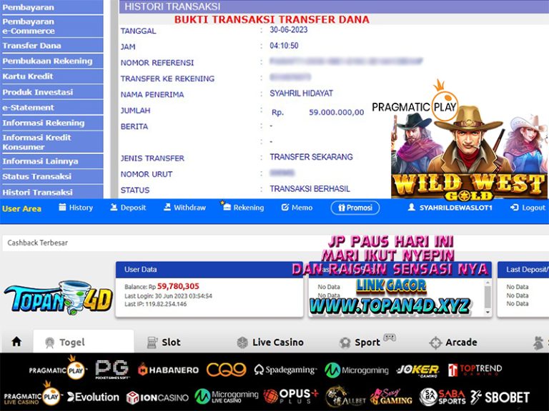 SELAMAT!! JACKPOT SLOT ONLINE RP 59JT DI GAME WILD WEST GOLD !!!